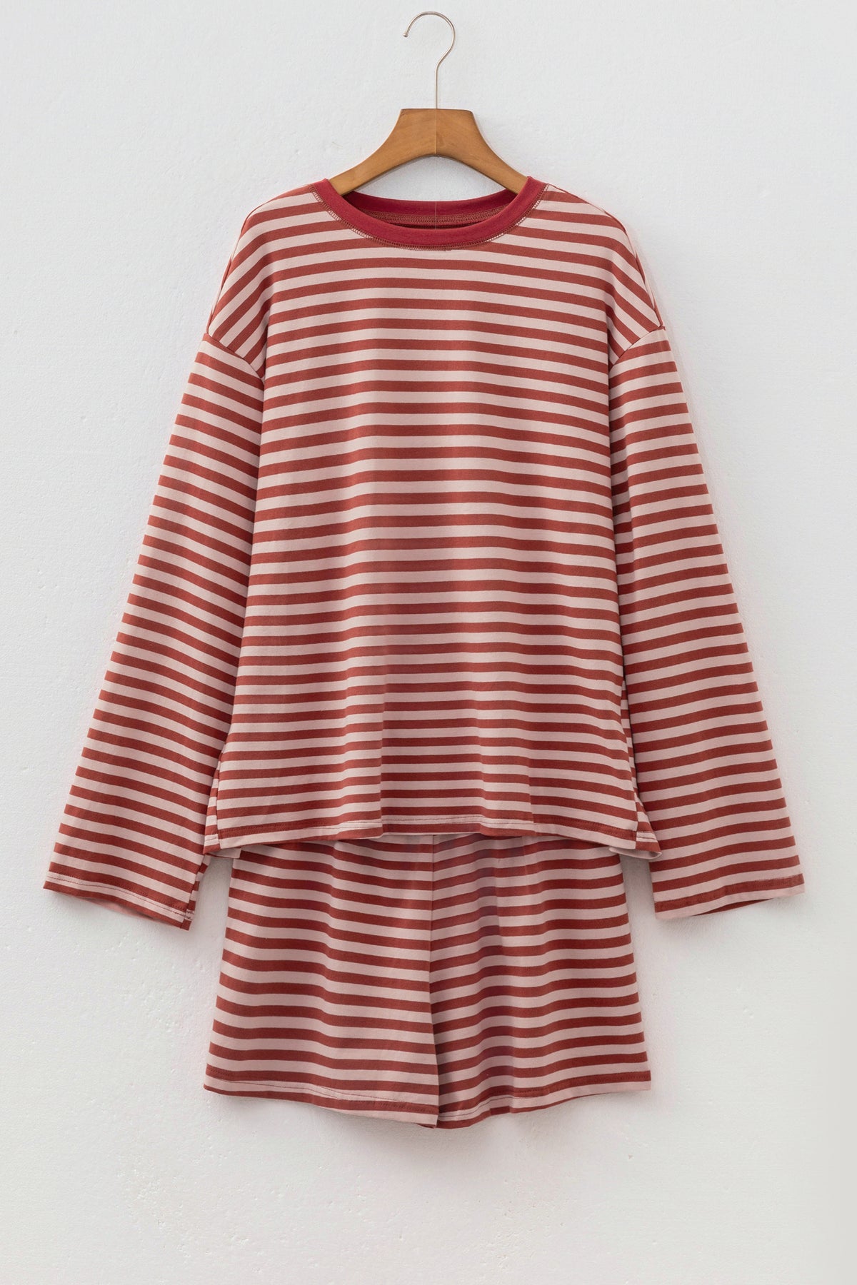 Oversized Stripe Long Sleeve Lounge Set