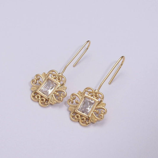 18k Gold Filled Vintage Inspired Gold Earring