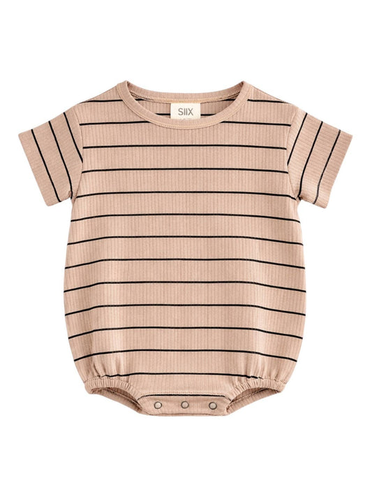 Tan/Black Stripe / Ribbed T-Shirt Bubble