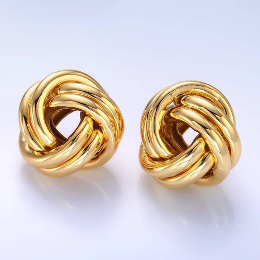 24K Gold Filled Knot Stud Earrings